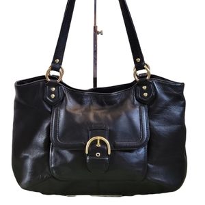 Coach Campbell Belle Shoulder Tote Bag Black Leather F24961